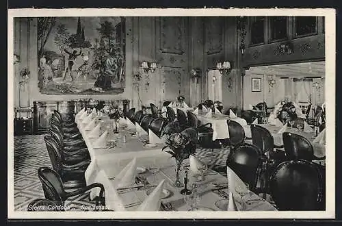 AK Dampfer Sierra Cordoba, Speisesaal