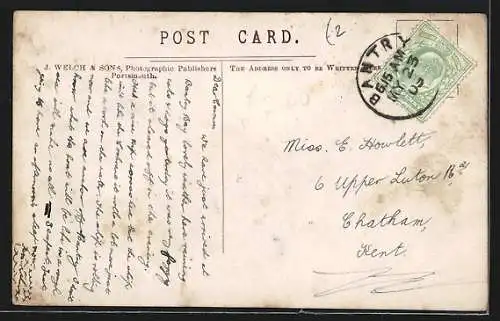 AK Britisches Kriegsschiff im Wasser