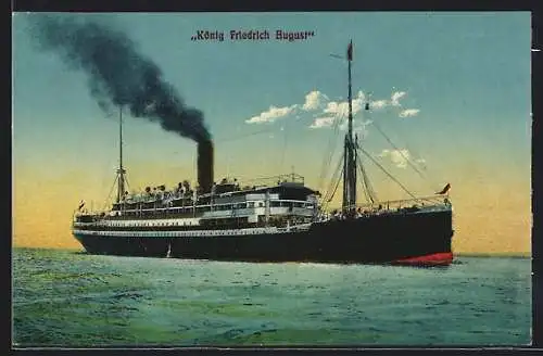 AK Passagierschiff König Friedrich August auf hoher See
