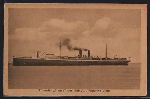 AK Dampfer Hansa der Hamburg-Amerika Linie