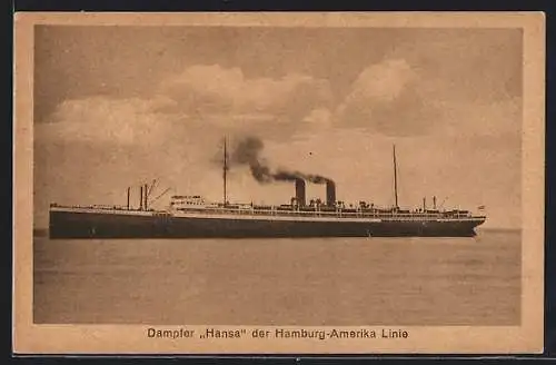 AK Dampfer Hansa der Hamburg-Amerika-Linie