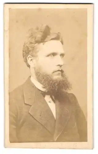 Fotografie unbekannter Fotograf und Ort, Bürgerlicher Herr mit Vollbart
