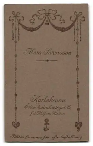 Fotografie Alma Swensson, Karlskrona, Östra. Amiralitesgat 15, Portrait Matrose in Uniform