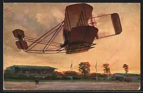 AK Aeroplan der Gebrüder Wright, Flugzeug