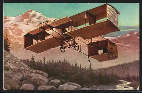 Künstler-AK Zipfels Flugapparat