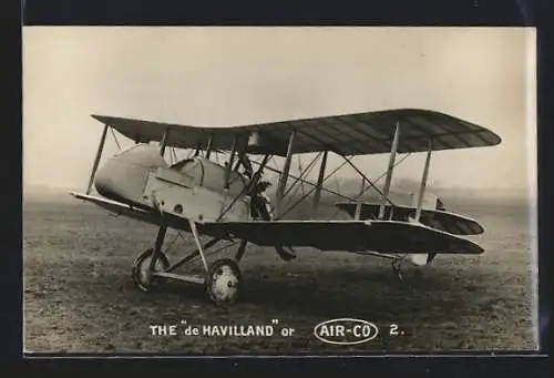 AK Flugzeug de Havilland 2 auf dem Landeplatz