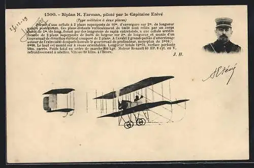 AK Biplan H. Farman, Capitaine Etévé