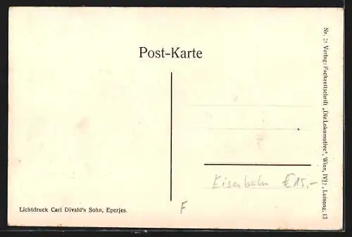 AK französische Eisenbahn 2 C 1 Viercyl. Pacific Schnellzuglok