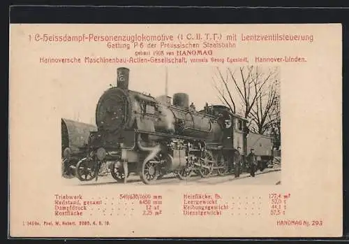 AK Personenzuglokomotive der Preussischen Staatsbahn