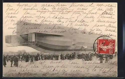 AK Lunéville, Atterissage d`un Zeppelin