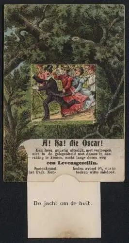 Mechanische-AK Mann im Anzug mit Zylinder wird von Frauen gejagt