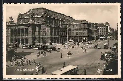 AK Wien, Staatsoper mit Strassenbahn