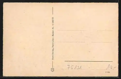 AK Karlsruhe, Platz mit Strassenbahn