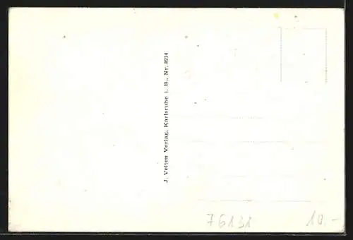 AK Karlsruhe, Kaiserstrasse mit Passanten und Strassenbahn