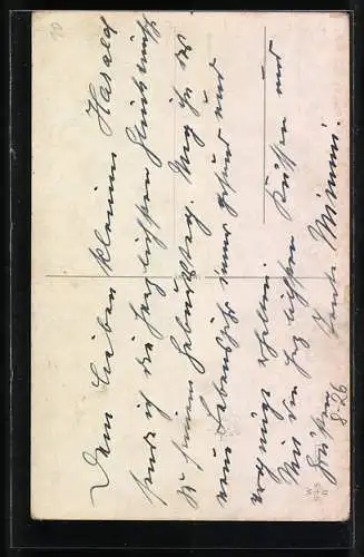 AK Ob er auch süss genug wird?, Kleiner Bäcker rührt Teig