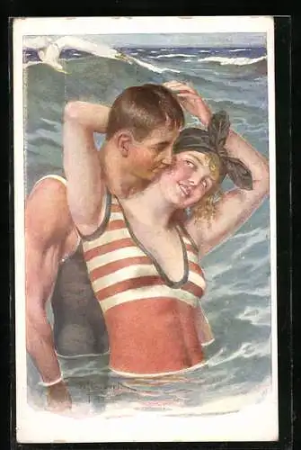 Künstler-AK H. Schubert: Des Meeres und der Liebe Wellen