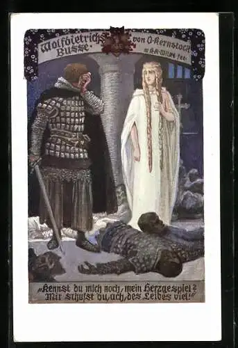 Künstler-AK Karl Alex Wilke: Kennst du mich noch, mein Herzgespiel?