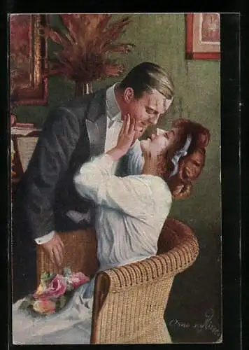 Künstler-AK Arno von Riesen: Flitterwochen