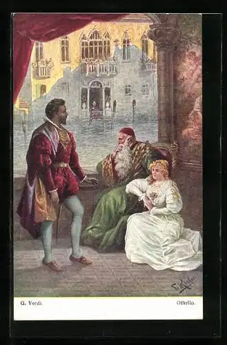 Künstler-AK Fr. Rösler: Szene aus der Oper Othello von Giuseppe Verdi