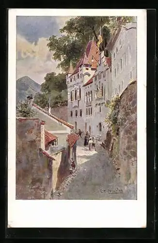 Künstler-AK Edward Theodore Compton: Gasthaus Stieglkeller in Salzburg