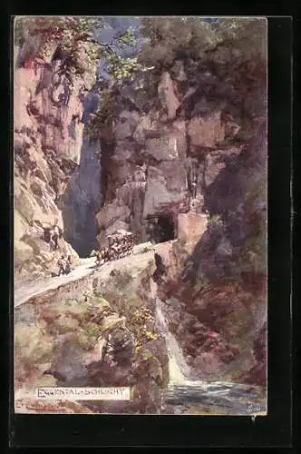 Künstler-Lithographie Edward Theodore Compton: Eggental-Schlucht, Sommeridyll