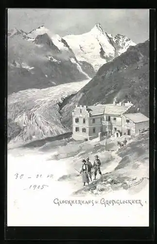 Künstler-AK Edward Theodore Compton: Glocknerhaus & Glossglockner