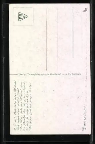 Künstler-AK sign. F. Eltzner: Fr. v. Schiller, Das Lied von der Glocke, Herr hält Hand von Frau