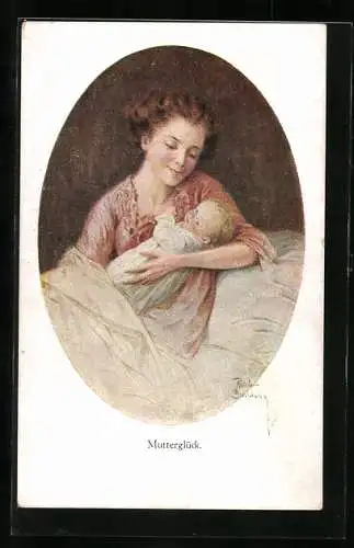 Künstler-AK Ruab Gnischaf: Mutterglück