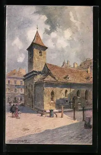 Künstler-AK Ludwig Hans Fischer: Wien, Ruprechtskirche