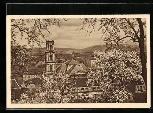 AK Saarbrücken, Teilansicht im Frühling