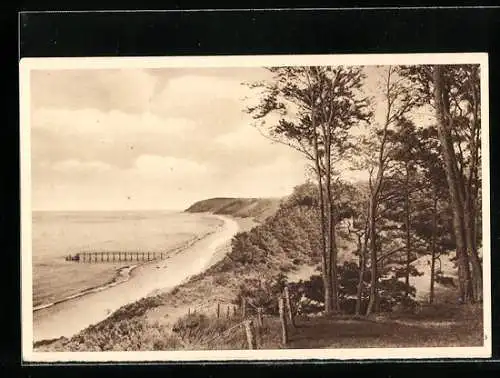 AK Misdroy, Panoramablick über die Küste, Ganzsache WHW Winterhilfswerk 1935 /35