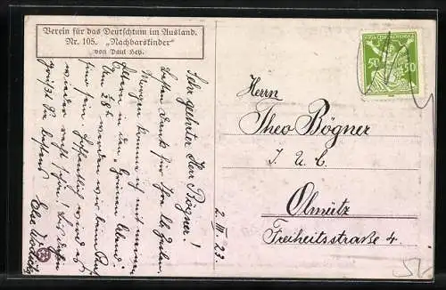 Künstler-AK Paul Hey: Nr. 105 Nachbarskinder