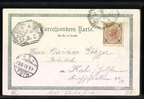 Vorläufer-Lithographie Bregenz, 1895, Panorama, Gebhardsberg, Pfänder