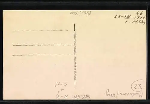 AK Vandans i. M., Hochwasserkatastrophe 12.08.1933, beschädigtes Haus