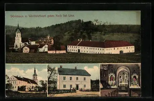 AK Wilhering, Dörnbach, Ortsansichten und Wallfahrtsort guten Rath bei Linz
