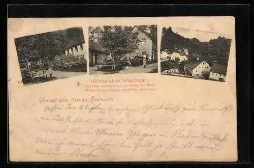 AK Haibach, Restauration Scharringer, Ortsansicht