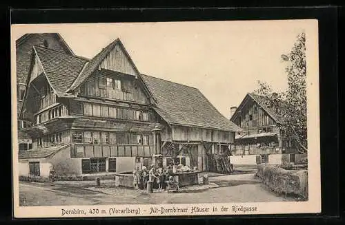 AK Dornbirn /Vorarlberg, Alt-Dornbirner Häuser in der Riedgasse