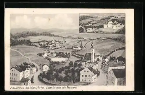 AK Feldkirchen / Mattighofen Ottenhausen, Ortsansicht mit Molkerei
