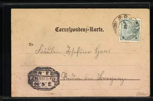 AK Dalaas, Gasthaus zum Paradies, Ortsansicht aus der Vogelschau