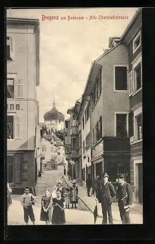 AK Bregenz am Bodensee, Alte Oberstadtstrasse mit Gasthaus Tiroler Weinstube