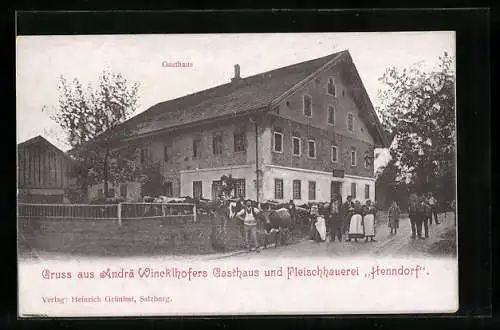 AK Henndorf am Wallersee, Andrä Wincklhofers Gasthaus und Fleischhauerei
