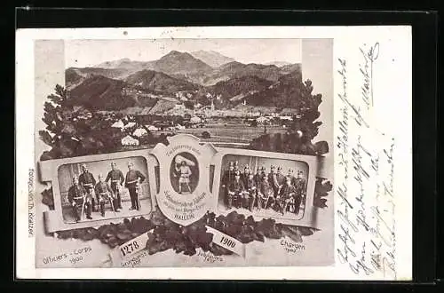 AK Hallein, 600jähriges Jubiläum des priv. unif. Bürger-Corps 1900, Ortsansicht