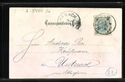 AK Hallein, 600jähriges Jubiläum des priv. unif. Bürger-Corps 1900, Ortsansicht