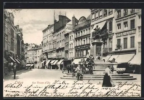 AK Liége, Rue Vinave d`Ile, Strassenpartie