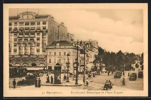 AK Brüssel / Bruxelles, Boulevard Botanique et Place Rogier