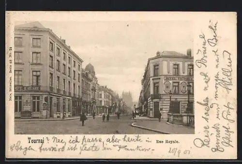 AK Tournai, Rue Royale, Strassenpartie