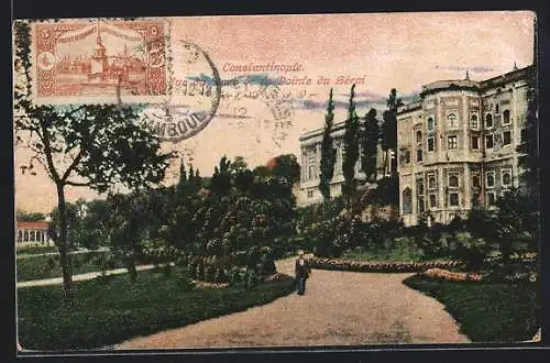 AK Constantinople, Vue du Parc de la Pointe du Sèrai