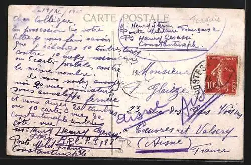 AK Constantinople, Vue du Parc de la Pointe du Sèrai