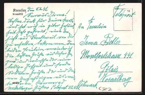 AK Kremsier / Kromeriz, Teilansicht mit Kirche, Luftaufnahme