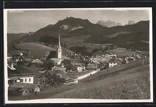 AK Abtenau, Teilansicht mit Kirche und Strassenpartie